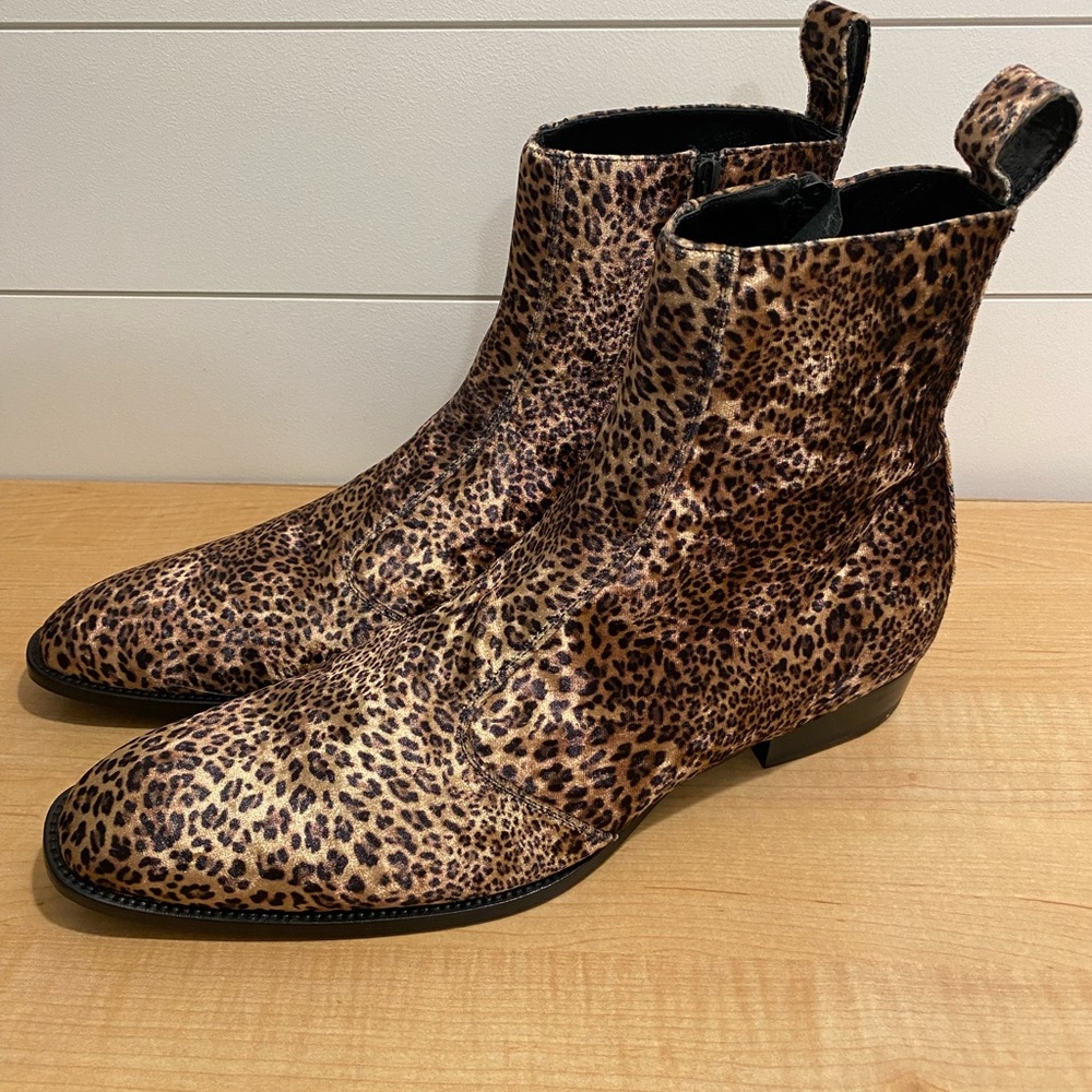 Oro Los Angeles THE LEO VELVET SIDEZIP BOOTS size 14 Brand New without box